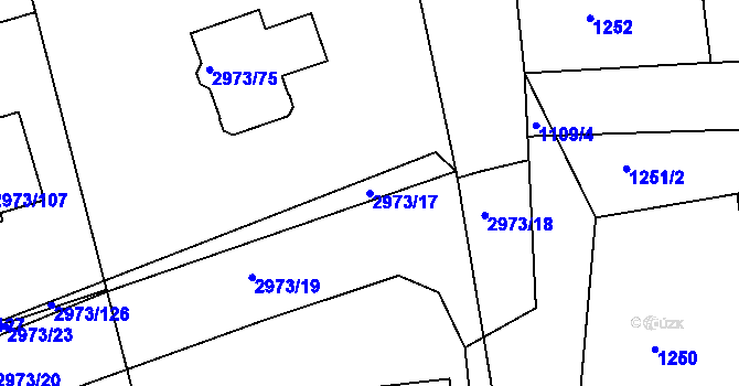 Parcela st. 2973/17 v KÚ Sedlčany, Katastrální mapa