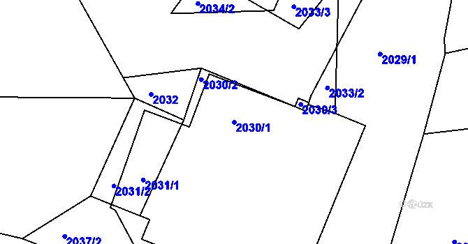 Parcela st. 2030/1 v KÚ Sedlčany, Katastrální mapa