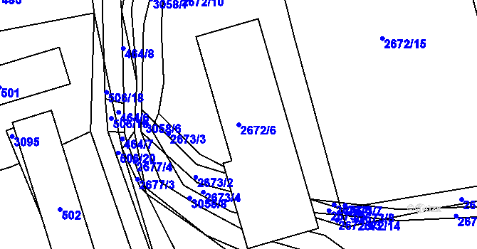 Parcela st. 2672/6 v KÚ Sedlčany, Katastrální mapa