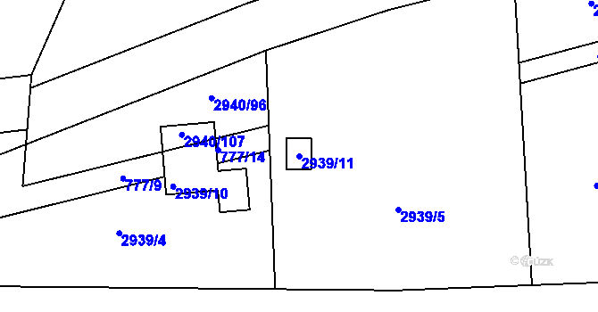 Parcela st. 2939/11 v KÚ Sedlčany, Katastrální mapa