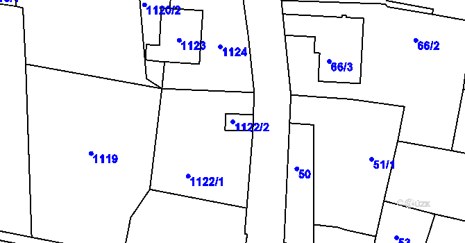 Parcela st. 1122/2 v KÚ Sedlčany, Katastrální mapa