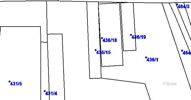 Parcela st. 436/15 v KÚ Sedlčany, Katastrální mapa