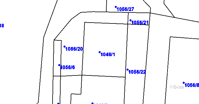 Parcela st. 1048/1 v KÚ Sedlčany, Katastrální mapa