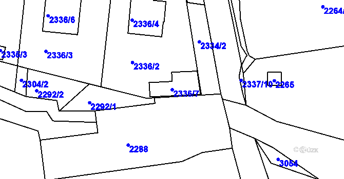 Parcela st. 2336/7 v KÚ Sedlčany, Katastrální mapa