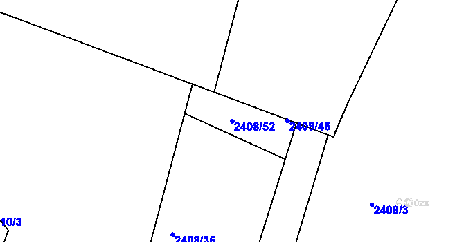 Parcela st. 2408/52 v KÚ Sedlčany, Katastrální mapa