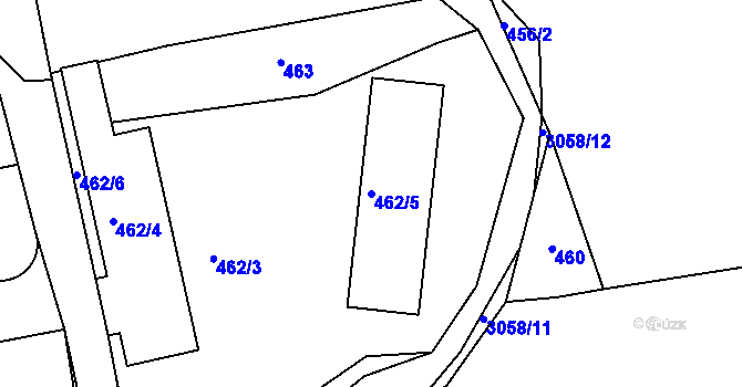 Parcela st. 462/5 v KÚ Sedlčany, Katastrální mapa