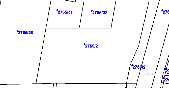 Parcela st. 2765/2 v KÚ Sedlčany, Katastrální mapa