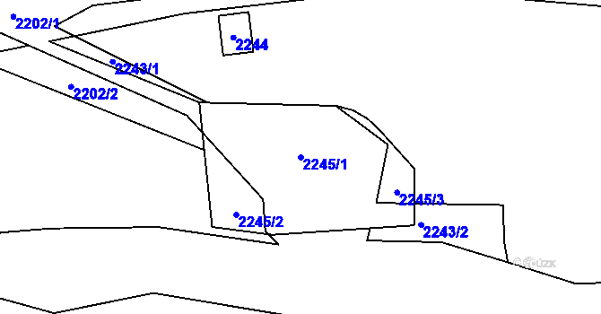 Parcela st. 2245/1 v KÚ Sedlčany, Katastrální mapa