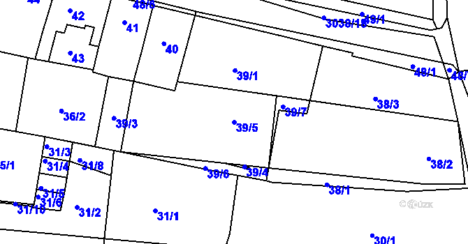 Parcela st. 39/5 v KÚ Sedlčany, Katastrální mapa