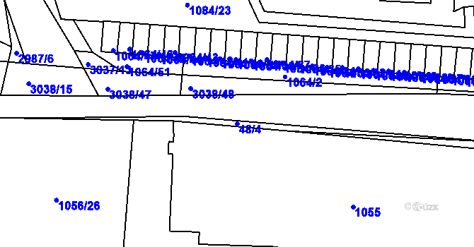 Parcela st. 48/4 v KÚ Sedlčany, Katastrální mapa