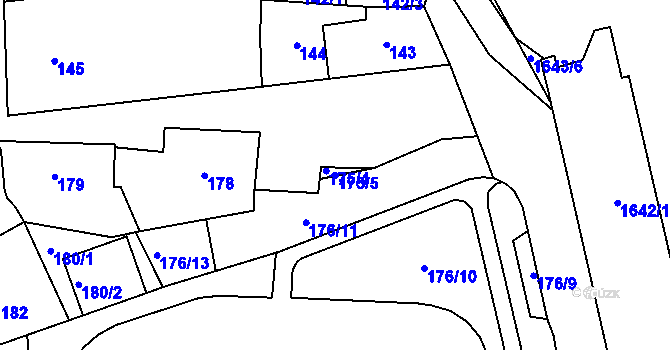 Parcela st. 175/5 v KÚ Sedlčany, Katastrální mapa