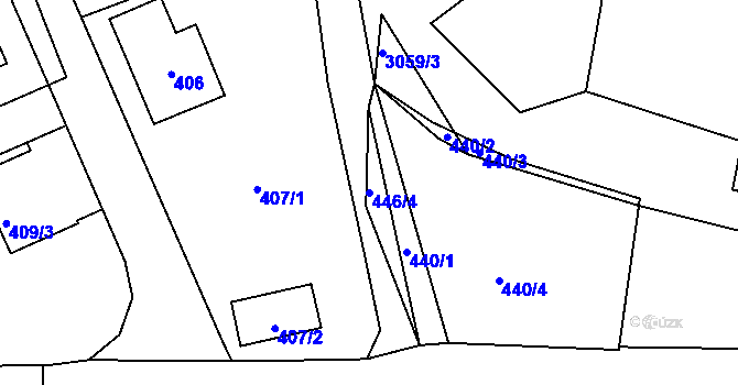 Parcela st. 446/4 v KÚ Sedlčany, Katastrální mapa