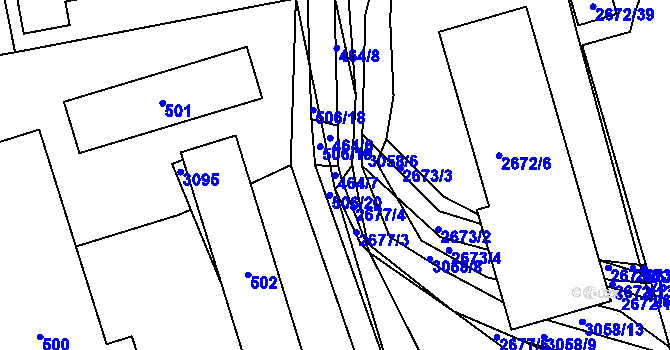Parcela st. 464/7 v KÚ Sedlčany, Katastrální mapa