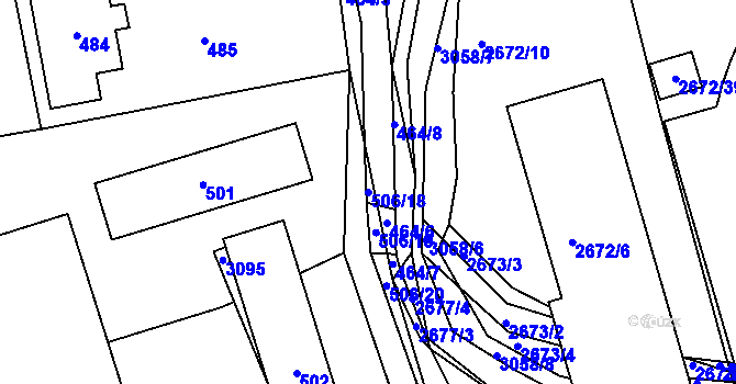 Parcela st. 506/18 v KÚ Sedlčany, Katastrální mapa