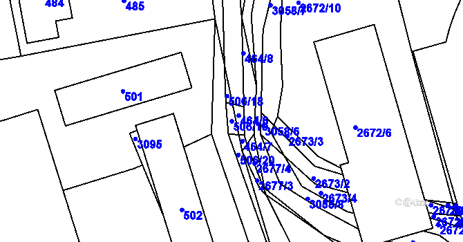 Parcela st. 506/19 v KÚ Sedlčany, Katastrální mapa