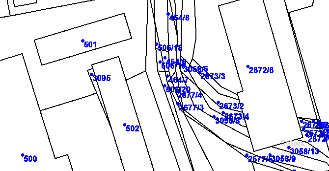 Parcela st. 506/20 v KÚ Sedlčany, Katastrální mapa