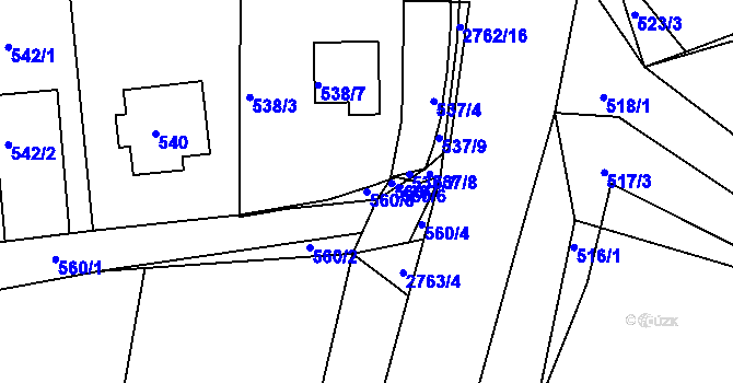 Parcela st. 560/5 v KÚ Sedlčany, Katastrální mapa