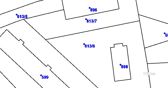 Parcela st. 613/6 v KÚ Sedlčany, Katastrální mapa