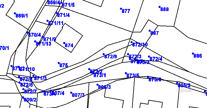 Parcela st. 872/9 v KÚ Sedlčany, Katastrální mapa