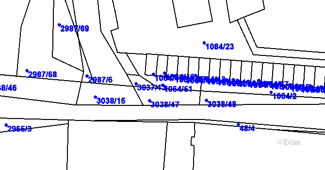 Parcela st. 1064/51 v KÚ Sedlčany, Katastrální mapa