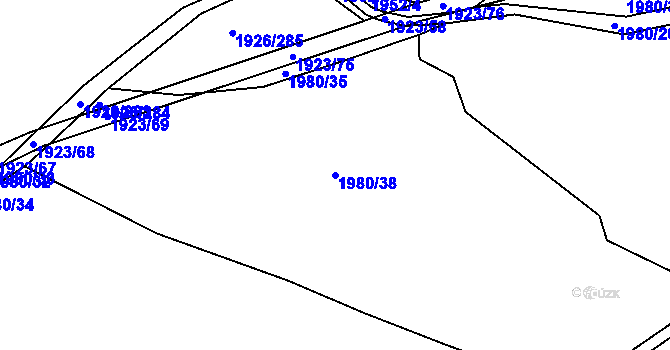 Parcela st. 1980/38 v KÚ Sedlčany, Katastrální mapa