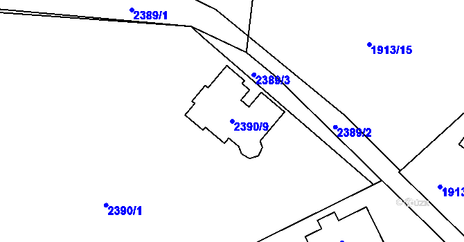 Parcela st. 2390/9 v KÚ Sedlčany, Katastrální mapa