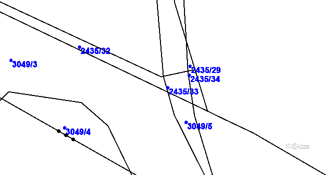 Parcela st. 2435/33 v KÚ Sedlčany, Katastrální mapa