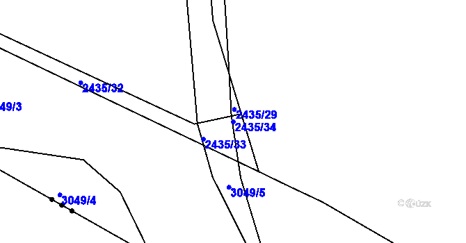Parcela st. 2435/34 v KÚ Sedlčany, Katastrální mapa