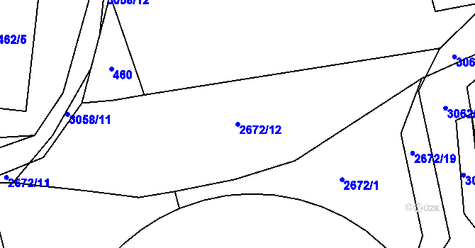 Parcela st. 2672/12 v KÚ Sedlčany, Katastrální mapa