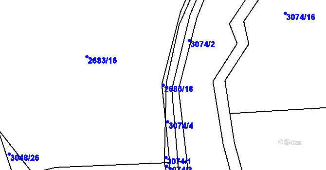 Parcela st. 2683/18 v KÚ Sedlčany, Katastrální mapa