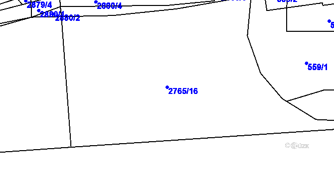 Parcela st. 2765/16 v KÚ Sedlčany, Katastrální mapa