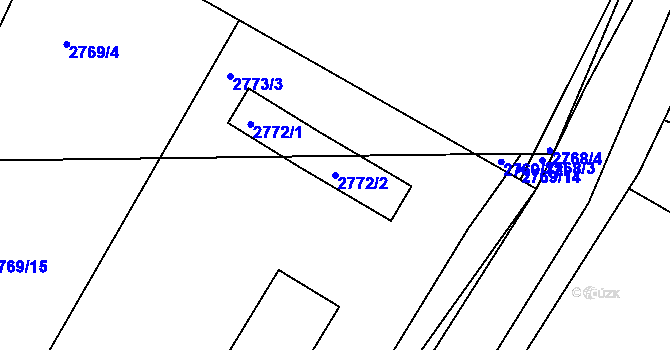Parcela st. 2772/2 v KÚ Sedlčany, Katastrální mapa