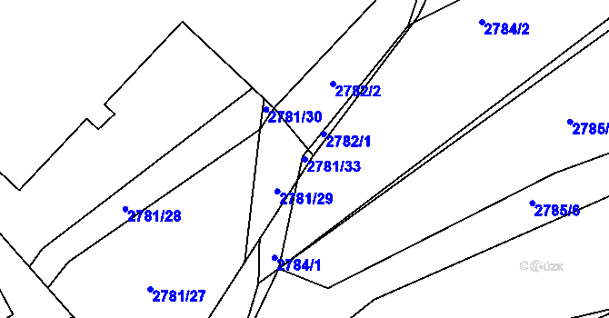 Parcela st. 2781/33 v KÚ Sedlčany, Katastrální mapa