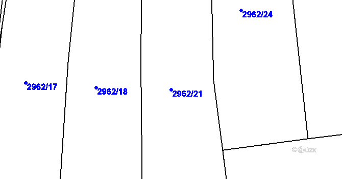 Parcela st. 2962/21 v KÚ Sedlčany, Katastrální mapa