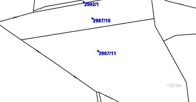 Parcela st. 2987/11 v KÚ Sedlčany, Katastrální mapa