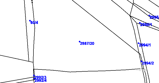 Parcela st. 2987/20 v KÚ Sedlčany, Katastrální mapa