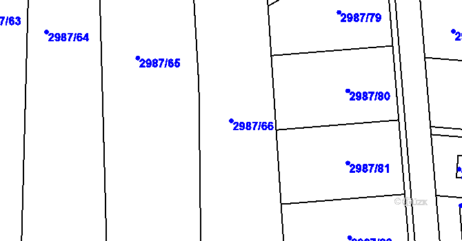 Parcela st. 2987/66 v KÚ Sedlčany, Katastrální mapa