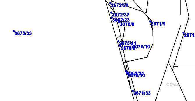 Parcela st. 3062/21 v KÚ Sedlčany, Katastrální mapa
