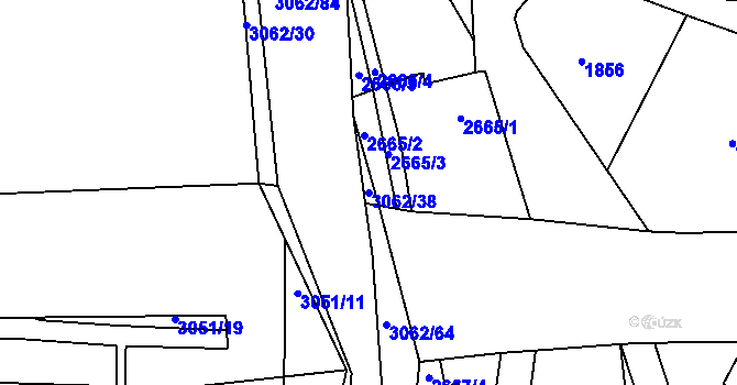 Parcela st. 3062/38 v KÚ Sedlčany, Katastrální mapa