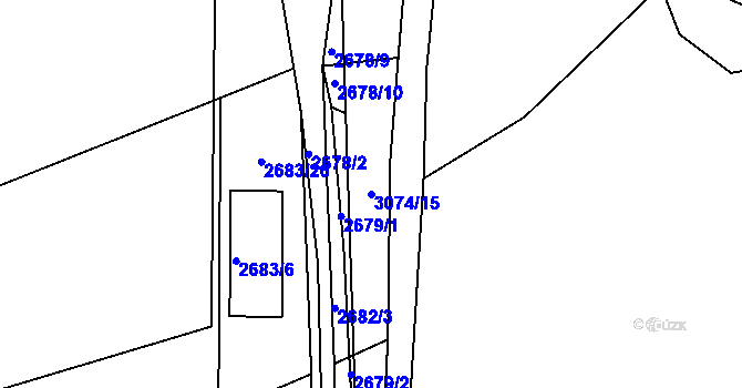 Parcela st. 3074/15 v KÚ Sedlčany, Katastrální mapa