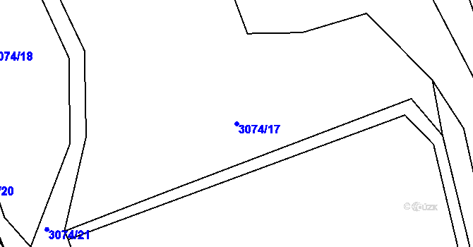 Parcela st. 3074/17 v KÚ Sedlčany, Katastrální mapa