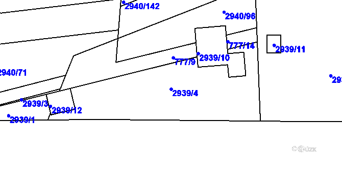 Parcela st. 2939/4 v KÚ Sedlčany, Katastrální mapa