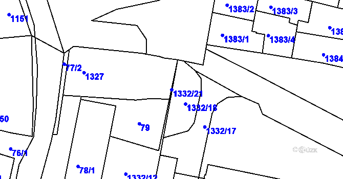 Parcela st. 1332/21 v KÚ Sedlčany, Katastrální mapa
