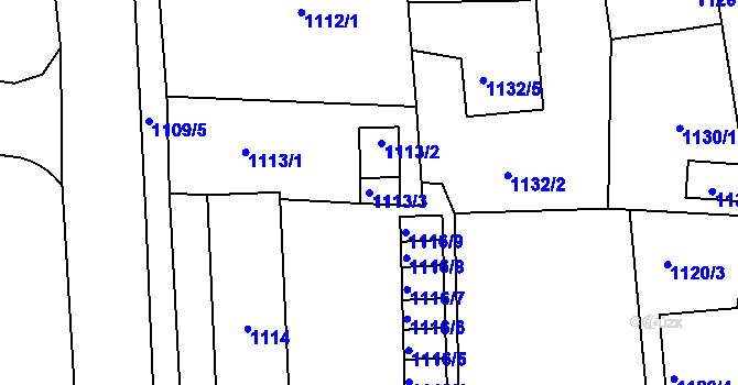 Parcela st. 1113/3 v KÚ Sedlčany, Katastrální mapa