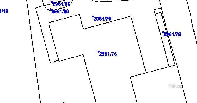 Parcela st. 2981/75 v KÚ Sedlčany, Katastrální mapa
