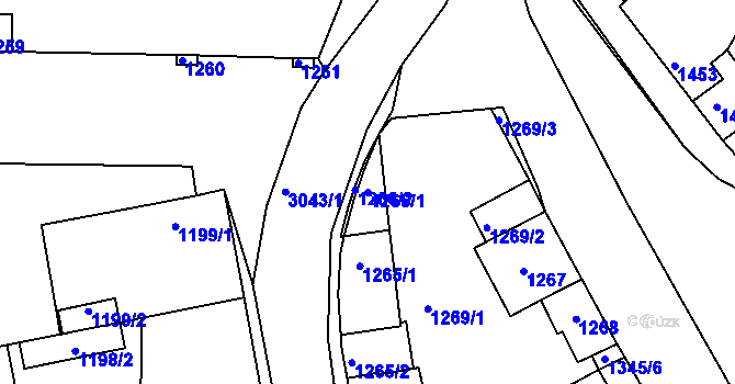 Parcela st. 1266/1 v KÚ Sedlčany, Katastrální mapa