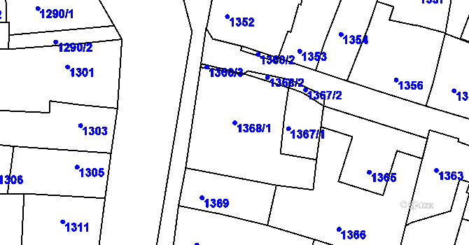 Parcela st. 1368/1 v KÚ Sedlčany, Katastrální mapa