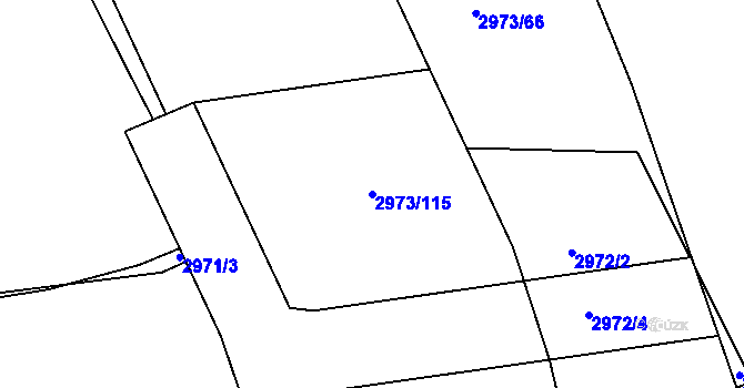 Parcela st. 2973/115 v KÚ Sedlčany, Katastrální mapa