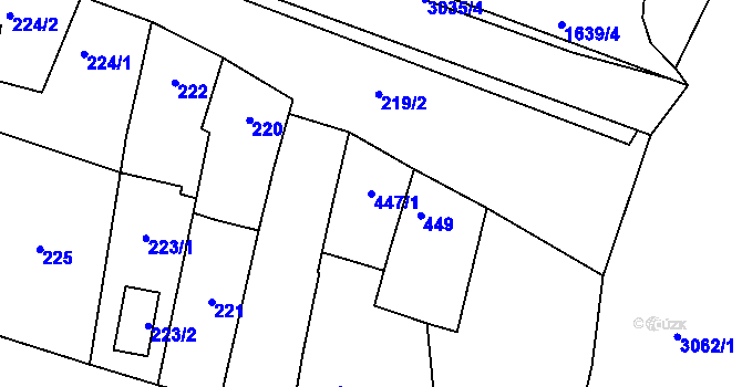 Parcela st. 447/1 v KÚ Sedlčany, Katastrální mapa