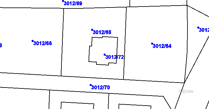 Parcela st. 3012/72 v KÚ Sedlčany, Katastrální mapa